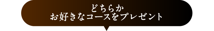 どちらかお好きなコースをプレゼント